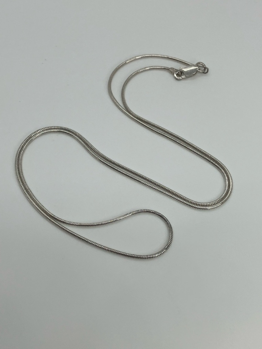 Vtg 925 Sterling Silver Minimalist Classic Snake Chain Necklace